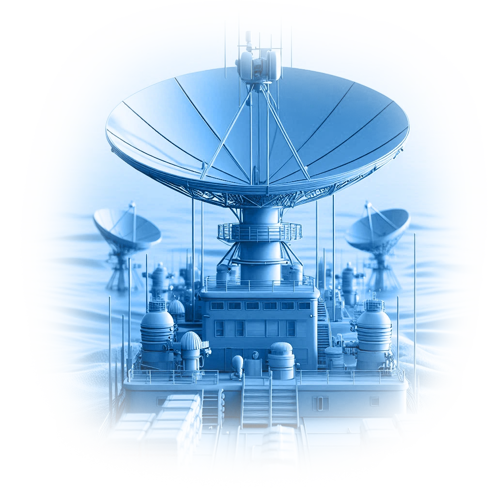 vsat antenna on the ship